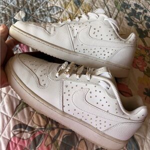 Nike White Sneakers blinged out